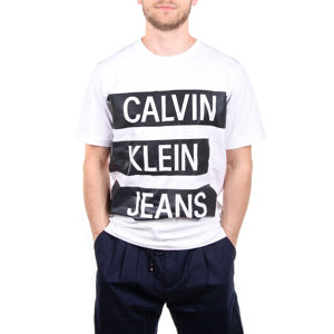 Calvin Klein pánské bílé tričko Instit - L (YAF)
